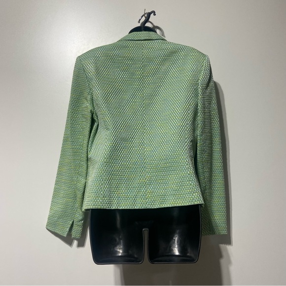 Talbots Green Tweed Boucle Blazer Jacket Size 10 Single Button NWOT - Picture 8 of 12